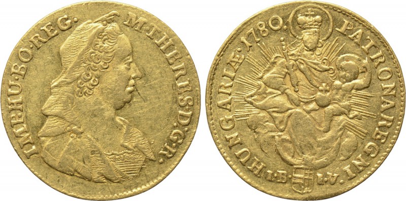 HUNGARY. Maria Theresia (1740-1780). GOLD Ducat (1780-IB IV). Nagybanya. 

Obv...