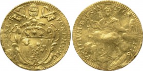ITALY. Papal States. Pius VI (1775-1799). GOLD Zecchino (1776//II).