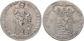NETHERLANDS. 3 Gulden (1795). Utrecht.