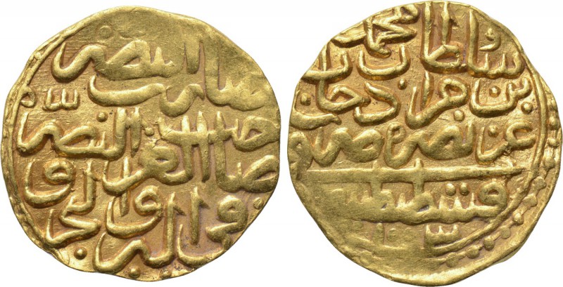 OTTOMAN EMPIRE. Mehmed III (AH 1003-1012 / AD 1595-1603). GOLD Sultani. Qustanti...