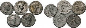 5 Roman denari; including Vitellius.
