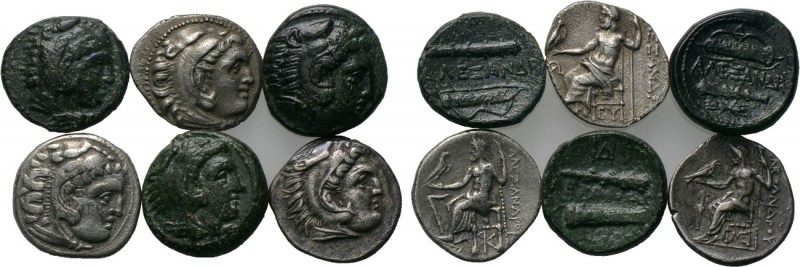 6 coins of Alexander the Great. 

Obv: .
Rev: .

. 

Condition: See pictu...