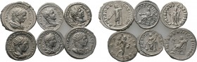 6 coins of Caracalla and Elagabal.