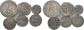 6 medieval and modern coins.