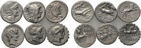 6 Roman republican denari.