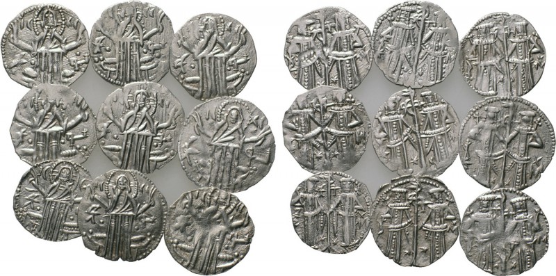 9 Bulgarian medieval coins. 

Obv: .
Rev: .

. 

Condition: See picture....