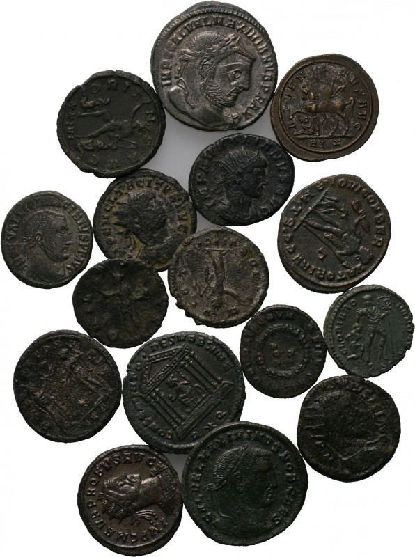 16 late Roman coins. 

Obv: .
Rev: .

. 

Condition: See picture.

Weig...