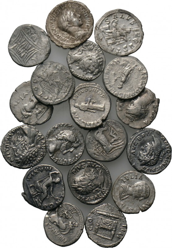 18 Greek and Roman silver coins. 

Obv: .
Rev: .

. 

Condition: See pict...