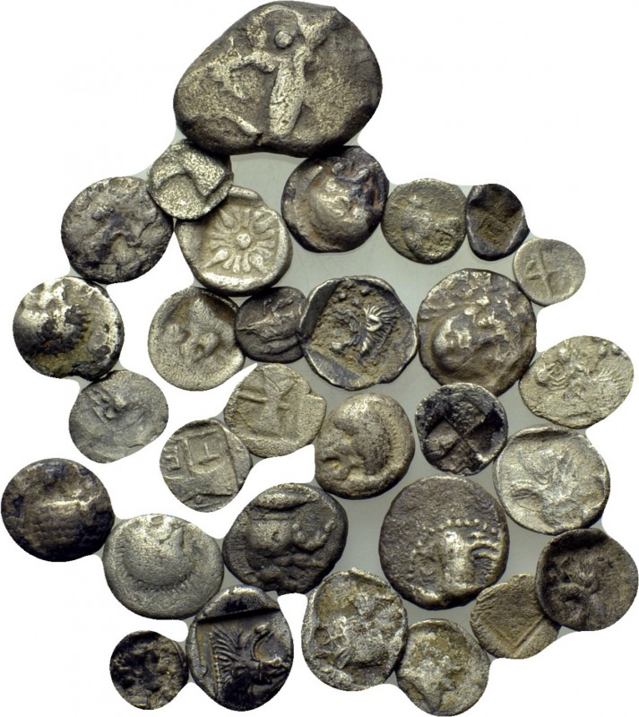 30 Greek silver fractions. 

Obv: .
Rev: .

. 

Condition: See picture.
...