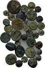 35 Greek coins.