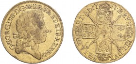 George I (1714-1727). Guinea, 1717, fourth laureate head. (S.3631). Scratch on reverse, otherwise very fine.