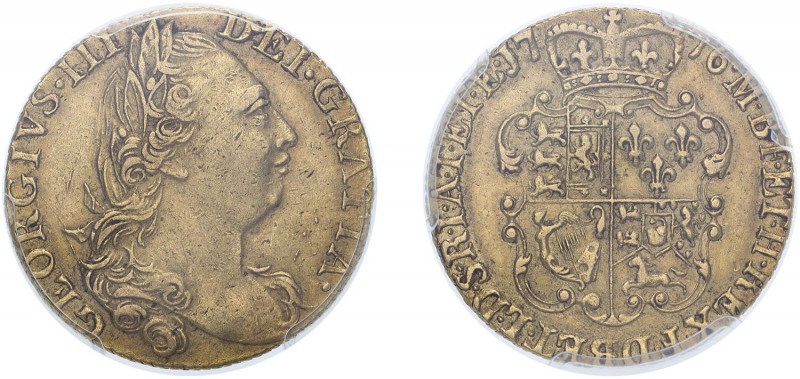 George III (1760-1820). Guinea, 1776, fourth laureate head. (S.3728). The year o...