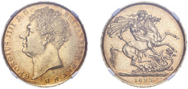 George IV (1820-1830). Two Pounds, 1823, bare head. (S.3798). Slabbed and graded...