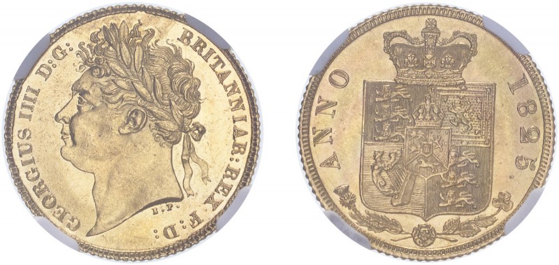 George IV (1820-1830). Half-Sovereign, 1825, laureate head. (M.406, S.3803). Sla...