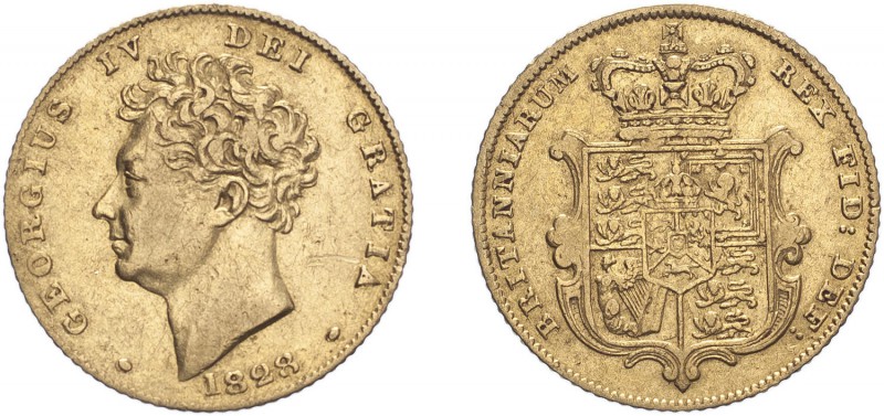 George IV (1820-1830). Half-Sovereign, 1828, bare head. (M.409, S.3804). Scratch...