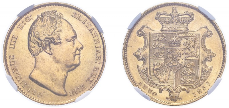 William IV (1830-1837). Sovereign, 1837, bare head, second bust. (M.21, S.3829B)...