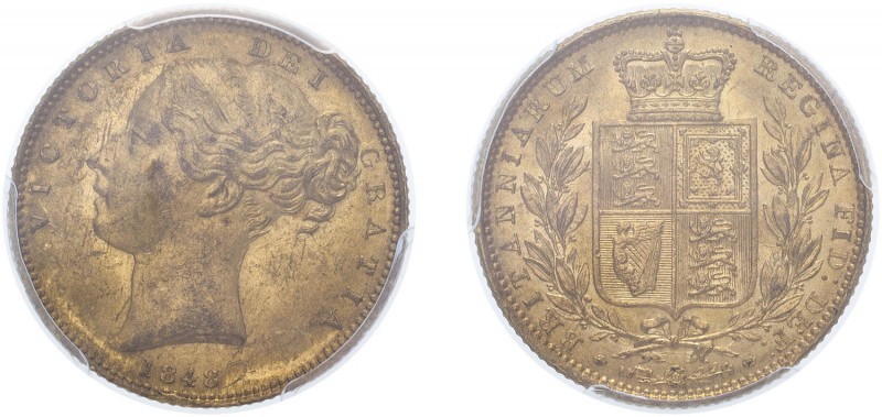 Victoria (1837-1901). Sovereign, 1848, second large head. (M.31, S.3852C). Slabb...
