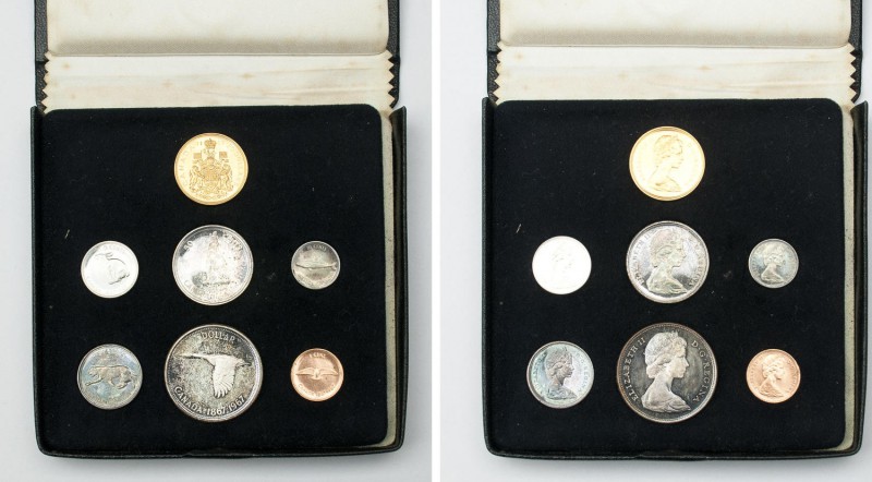 CANADA. Elizabeth II, 1967, 7 coin prooflike set, including gold Twenty Dollars....