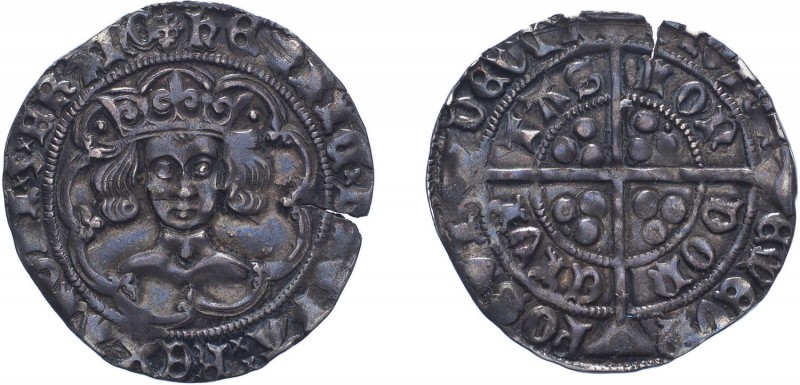 Henry VI (First Reign, 1422-1461), Groat, Leaf-pellet issue, London, mm. cross I...