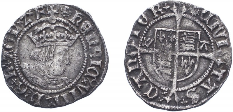 Henry VIII (1509-1547), Halfgroat, Canterbury, Archbishop Warham, WA by shield, ...