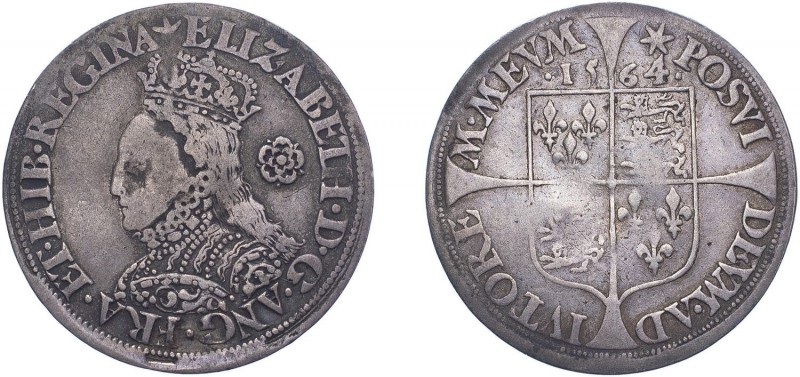 Elizabeth I (1558-1603), Sixpence, 1564/2, milled issue, mm. star, pellet border...