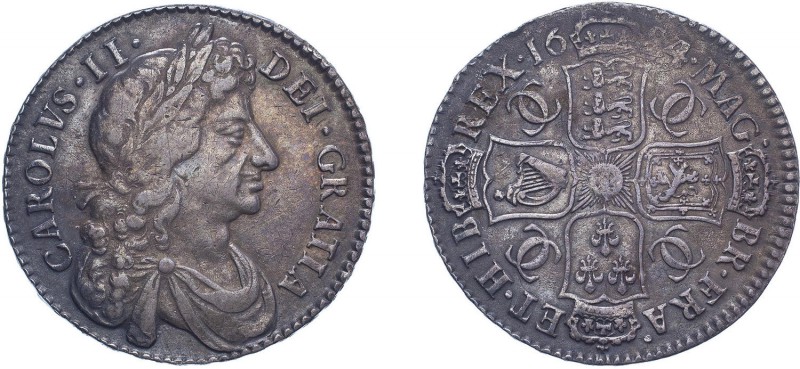 Charles II (1660-1685). Halfcrown, 1684/3, fourth bust, edge T.SEXTO. (ESC 499, ...