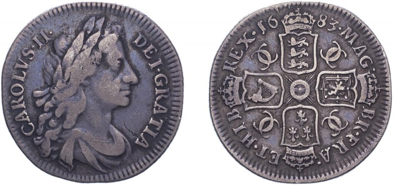 Charles II (1660-1685). Shilling, 1683, fourth bust. (ESC 558, S.3381). Good Fin...