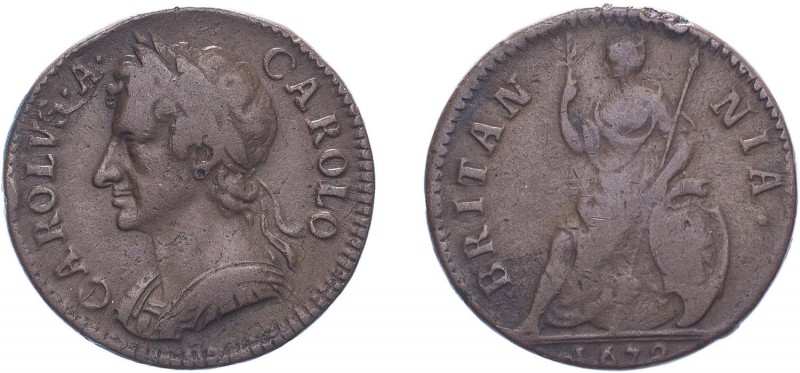Charles II (1660-1685). Farthing, 1672, Cuir. bust. (BMC 519, S.3394). Struck on...