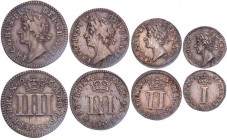 James II (1685-1688). Maundy Set, 1686, uniform dates. (S.3418). Generally Very Fine to Extremely Fine.