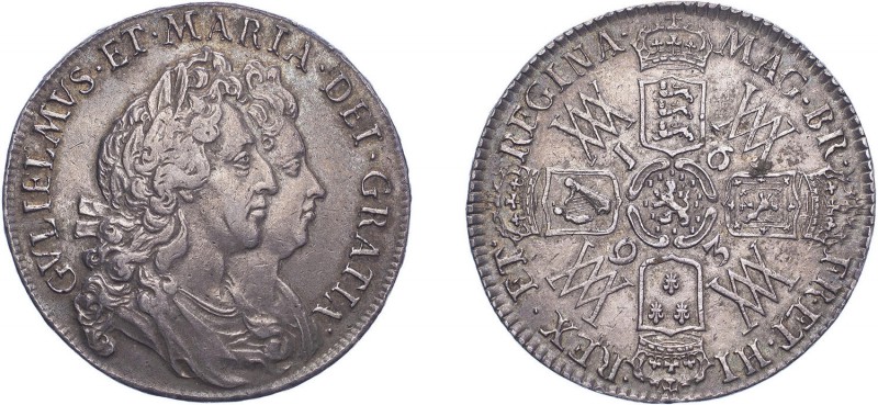 William & Mary (1688-1694). Halfcrown, 1693, second busts, edge QVINTO (ESC 855,...