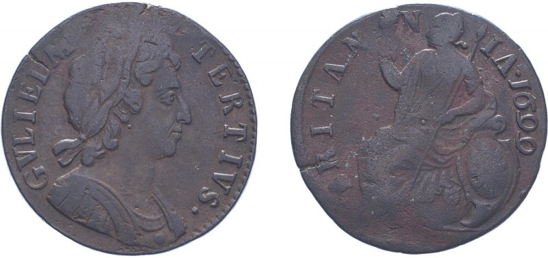 William III (1694-1702). Halfpenny, 1699, second issue, date in legend. (BMC 675...