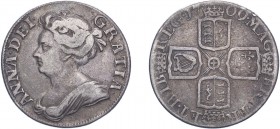 Anne (1702-1714). Shilling, 1709, third bust, plain in angles. (ESC 1402, S.3610). Good Fine or better.