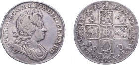George I (1714-1727). Crown, 1723, SSC in angles, DECIMO edge. (ESC 1545. S.3640). Nearly Very Fine.