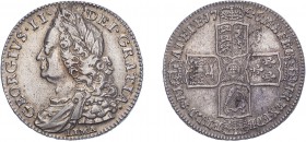 George II (1727-1760). Halfcrown, 1746, LIMA below bust, DECIMO NONO edge. (ESC 1688, S.3695A). Cleaned, almost Very Fine.