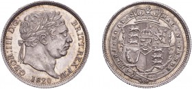 George III (1760-1820). Shilling, 1820, laureate head. (ESC 2157, S.3790). Extremely Fine.