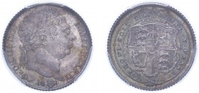 George III (1760-1820). Sixpence, 1816, laureate head. (ESC 2191, S.3791). Slabbed and graded by PCGS as MS65.