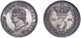 George IV (1820-1830). Threepence, 1822, small head. (ESC 2444, S.3816). About Extremely Fine.