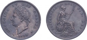 George IV (1820-1830). Penny, 1825, laureate head. (BMC 1420, S.3823). About Extremely Fine.