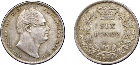 William IV (1830-1837). Sixpence, 1835, bare head. (ESC 2508, S.3836). Slabbed and graded by PCGS as MS63.