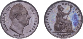 William IV (1830-1837). Farthing, 1831, bronzed proof, edge plain. (BMC 1468, S.3848). Small scuff on cheek otherwise about as struck.
Ex Farthing Spe...