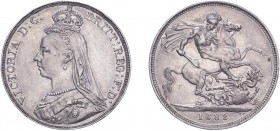 Victoria (1837-1901). Crown, 1888, jubilee head, wide date. (ESC 2588, S.3921). Good Very Fine, rare.