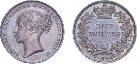 Victoria (1837-1901). Shilling, 1848/6, young head, 8 over 6 in date. (ESC 2994, S.3904). The overdate particularly clear, possibly once cleaned but n...