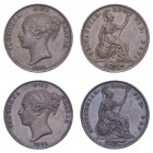 Victoria (1837-1901). Pennies (2), 1841, with colon after REG and without colon after REG. (BMC 1480, 1484, S.3948). Good Very Fine, the first scarce.