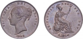 Victoria (1837-1901). Penny, 1844, copper issue. (BMC 1487, S.3948). Good Extremely Fine with traces of original colour.