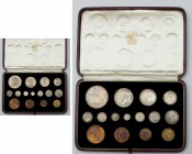George VI (1936-1952). Proof Set, 1937, 15 coins from Crown to Farthing, including Maundy. (S.PS16). A few coins starting to tone otherwise about as s...