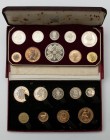 George VI (1936-1952). Proof Set, 1950, 9 coins from Halfcrown to Farthing. (S.PS17), Elizabeth II, Proof Set, 1953, 10 coin from Crown to Farthing. (...