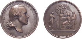 George III, 1807, William Wilberforce, Abolition of the Slave Trade, bronze medal. By T.Webb. 53mm, 61.7g. (Eimer 983, BHM 627). Struck from a rusty o...