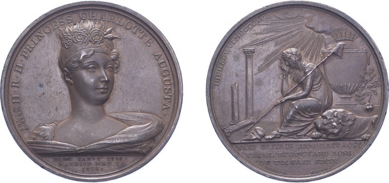 George III, 1817, Death of Princess Charlotte, bronze medal. By T.Webb & G.Mills...