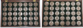 William IV, c.1830, Kings and Queens of England, set of 35 bronze medals. By E.Thomason & J.Marrian, after J.Dassier. Each 40mm. (Eimer 1236, BHM 1437...
