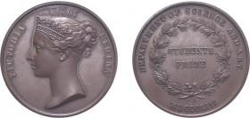 Victoria, 1853, Department of Science & Art, bronze medal. By W.Wyon. 45mm, 54.7g. Good Extremely Fine and housed in the original embossed leather cas...